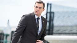Rep. Justin Amash, I-Mich., is seen on the House steps of the Capitol before the House passed a $2 trillion coronavirus aid package by voice vote on Friday, March 27, 2020. 
