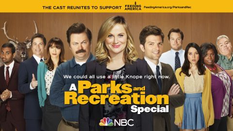 The cast of "Parks and Recreation" is getting back together to support Feeding America.