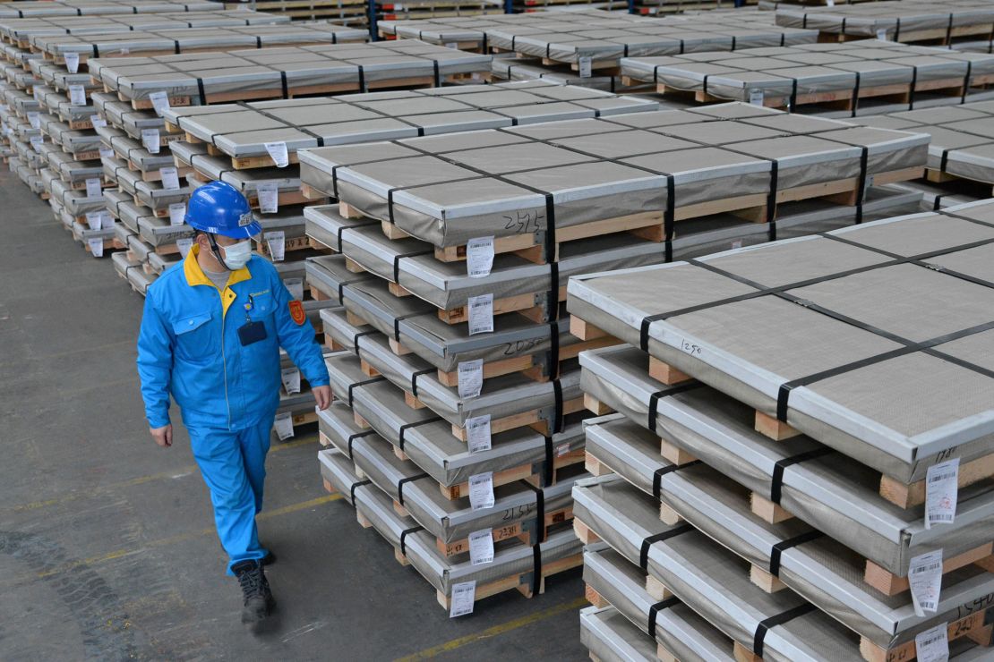 Goods being inspected at a foreign trade warehouse in Jiangsu Province, China in March.