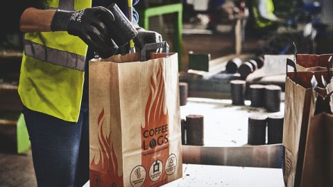 A bag of Bio-bean coffee logs costs around £7 ($8.70) -- similar to other fire logs available in the UK, says the company's founder.