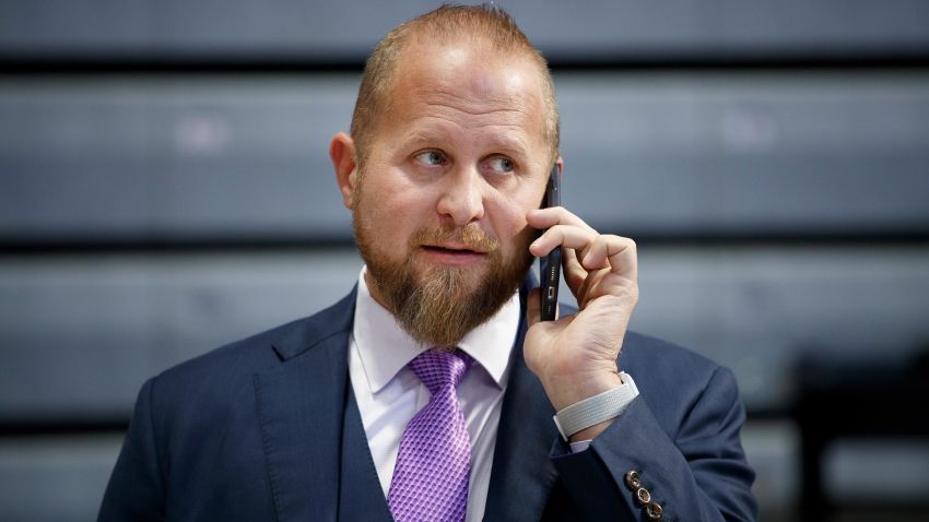 Brad Parscale, campaign manager for President Donald Trump's re-election campaign, speaks on the phone ahead a campaign rally inside of the Knapp Center arena at Drake University on January 30, 2020 in Des Moines, Iowa. President Donald Trump will later host a campaign rally at Drake University ahead of the Iowa Caucuses.