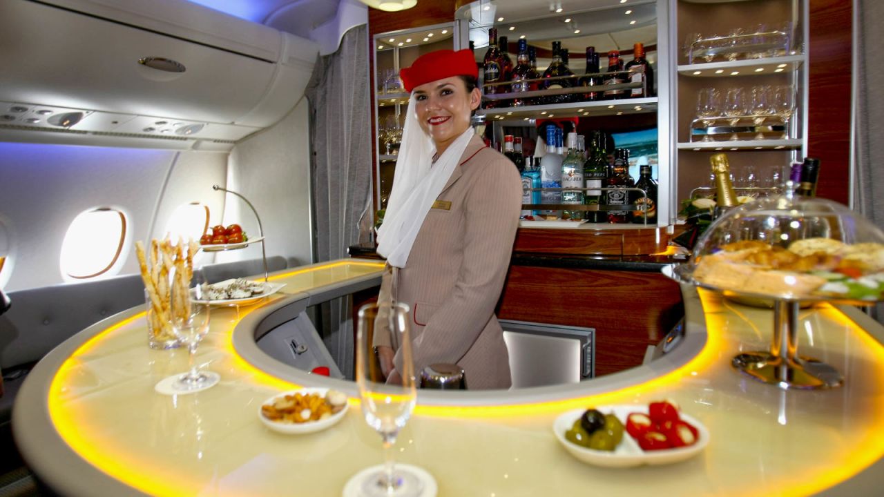 Emirates installed luxurious upper-deck bars on its A380s.