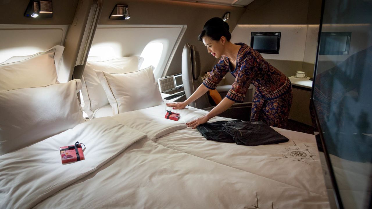 Suites on Singapore Airlines' A380s were fitted with double beds.