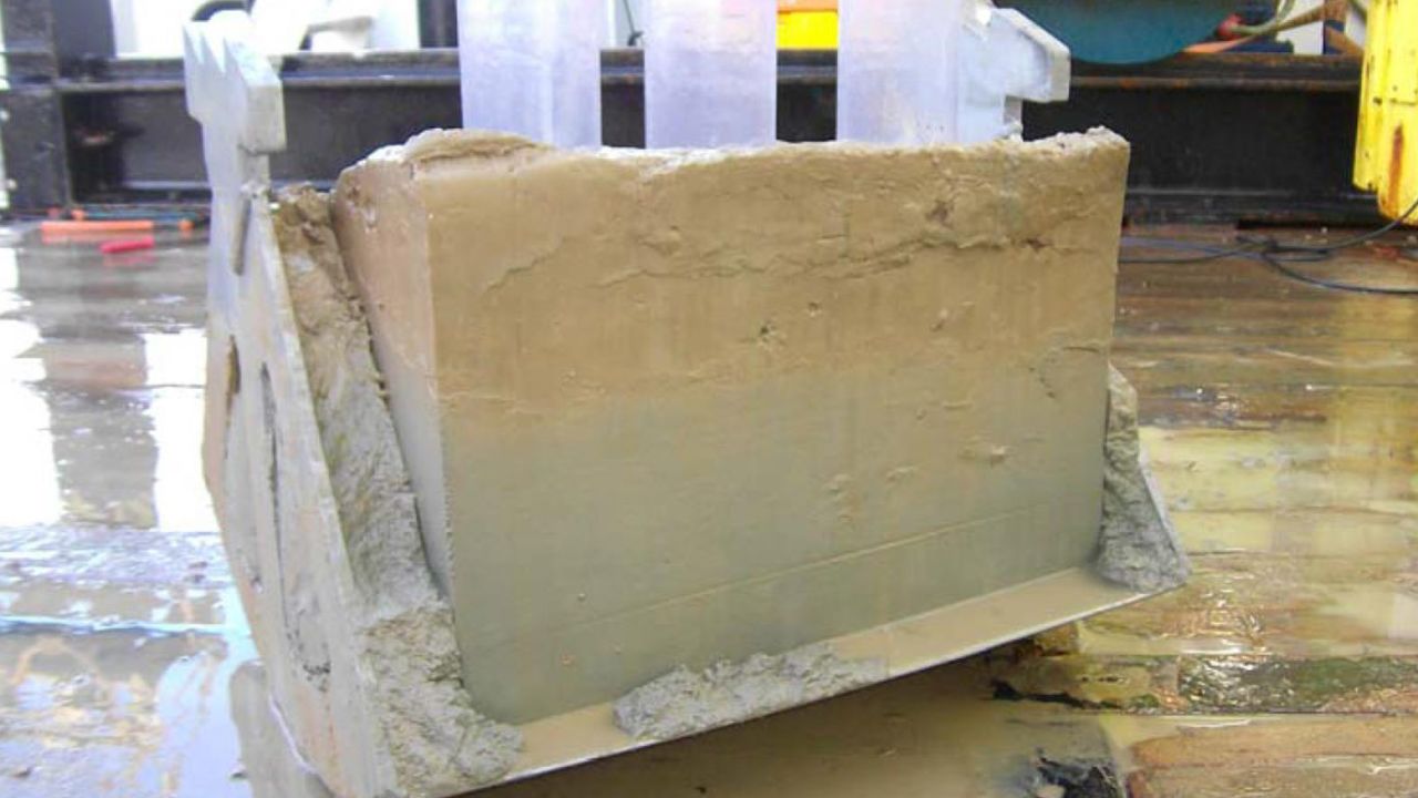 A box core sample from the seafloor.