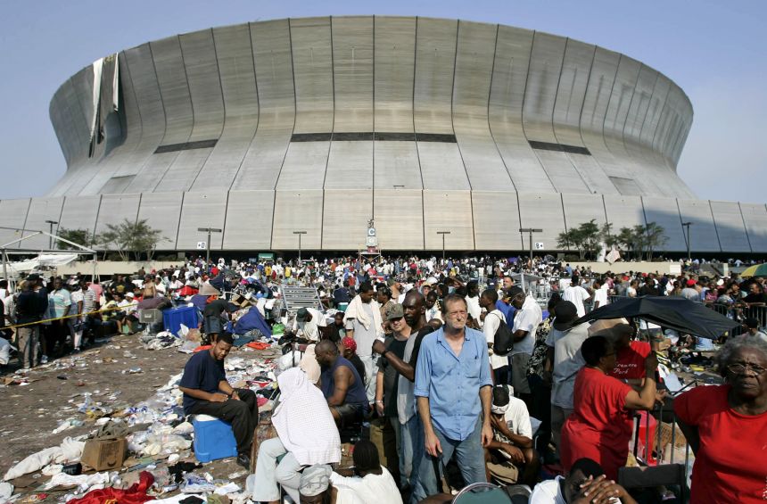 Thousands of survivors were evacuated in a convoy of buses.