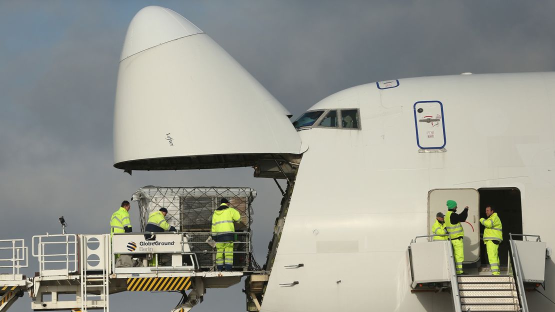 A 747 Freigher's nose can swing up, opening the full main deck for loading.