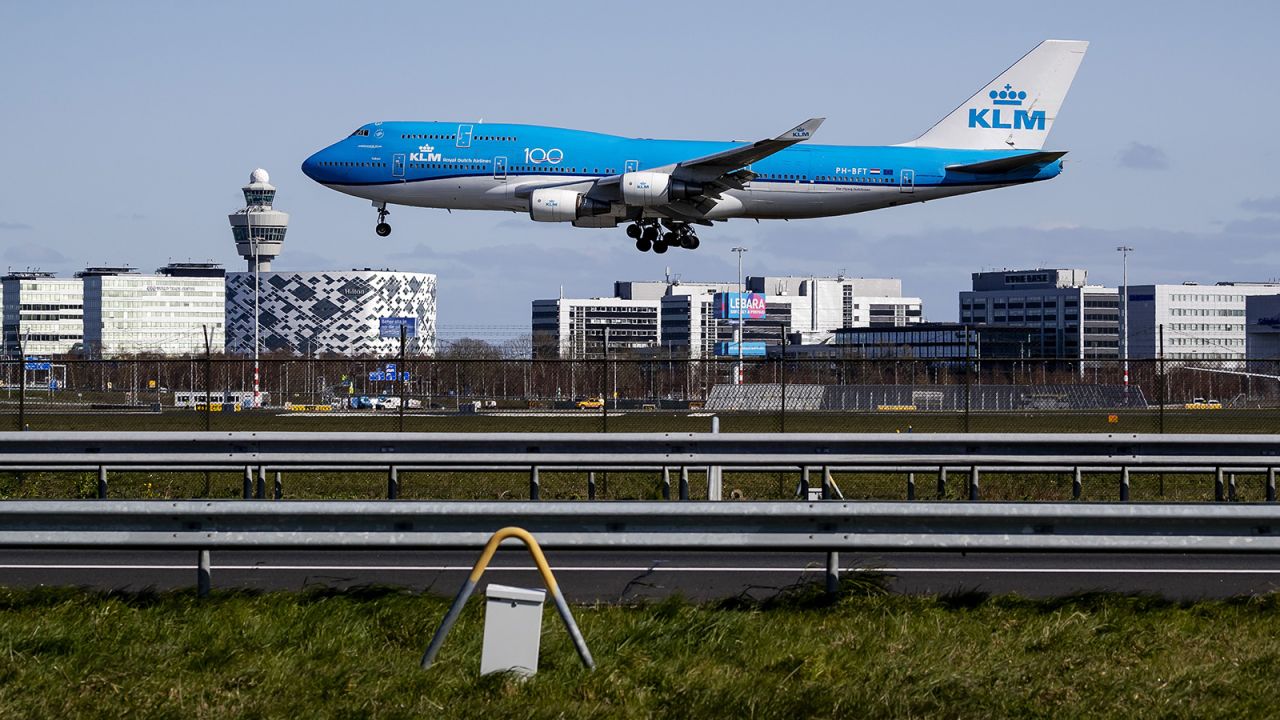 <strong>Early retirements: </strong>Airlines including Lufthansa and KLM have accelerated the retirement of their vintage 747s, a couple of years sooner than originally planned. Pictured is the last Boeing 747 to be used by KLM, in March 2020, before the airline grounded its fleet. 
