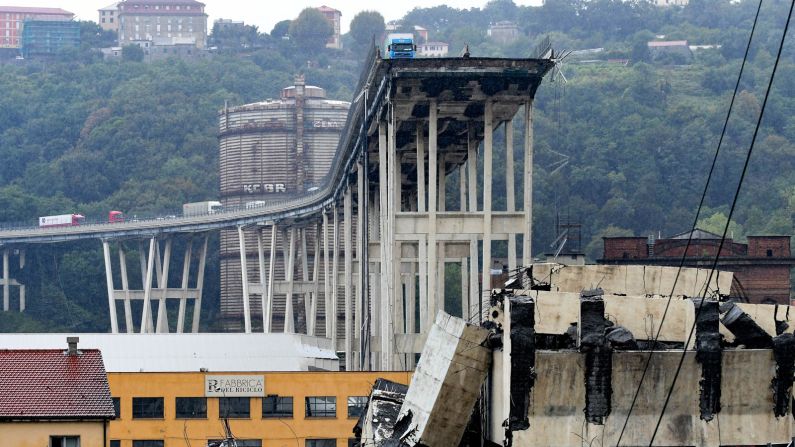 <strong>Disastrous collapse: </strong>The new bridge replaces the old Morandi Bridge, a gigantic concrete structure which collapsed in August 2018, killing 43 people. 