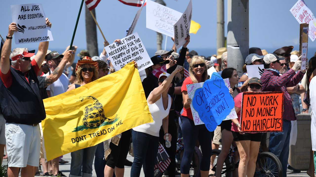 Between 2,500 and 3,000 people attended the protests, according to Huntington Beach Police Chief Robert Handy.