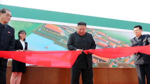 A photo released from North Korea's official Korean Central News Agency on May 2 reportedly shows North Korean leader Kim Jong Un at an event in South Pyongan province with his sister Kim Yo Yong, left. CNN cannot independently confirm the reporting of KCNA.