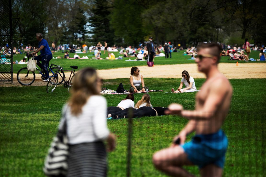 Nice weather sends people to Central Park after weeks stuck at