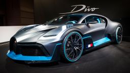 A Bugatti Divo is displayed at the Paris Motor Show at Parc des Expositions Porte de Versailles on October 3, 2018 in Paris, France.  From October 4 - October 14, the famous motor show will showcase new cars and products from major motoring manufacturers.  (Photo by Richard Bord/Getty Images)