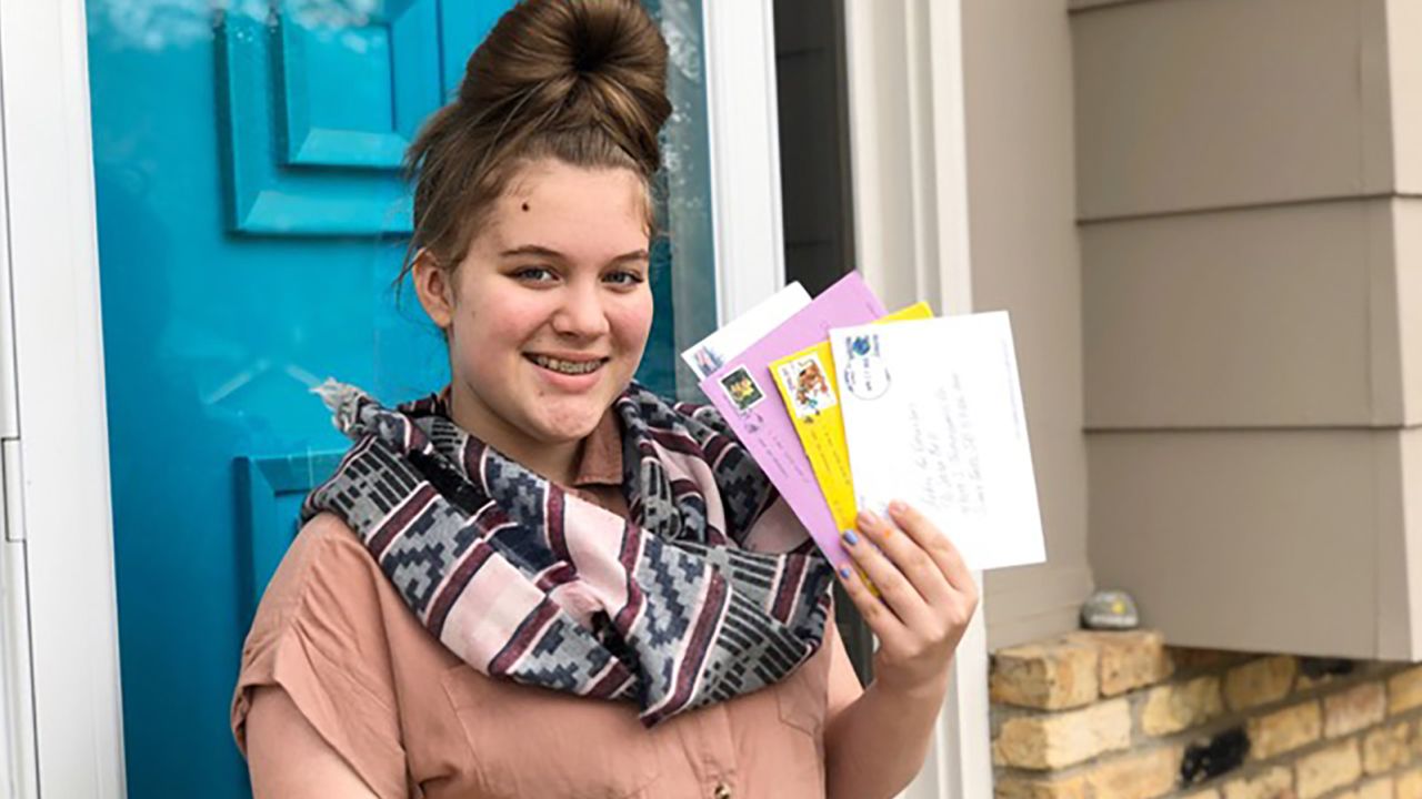 Emerson Weber is using her passion for letter writing to brighten essential postal workers' days.