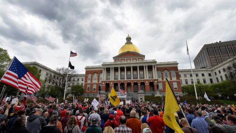 Protesters in Boston demand an end to Massacusetts' stay at home advisory.
