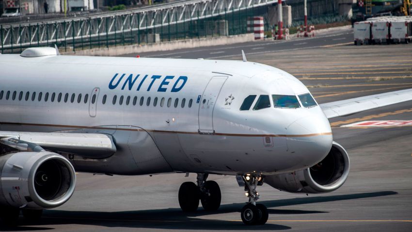 A United Airlines plane prepares to take off at the Benito Juarez International airport in Mexico City, on March 20, 2020. - International flights keep operating in Mexico, unlike most other countries which have closed airports due to the outbreak of the new coronavirus, COVID-19. (Photo by PEDRO PARDO / AFP) (Photo by PEDRO PARDO/AFP via Getty Images)