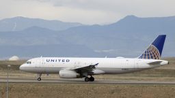 A United A/irlines jetliner taxis to a runway for take off at Denver International Airport Thursday, April 23, 2020, in Denver. (AP Photo/David Zalubowski)