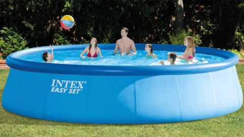 Intex 48in x 18ft Inflatable Above Ground Swimming Pool with Ladder, Pump & Cover 