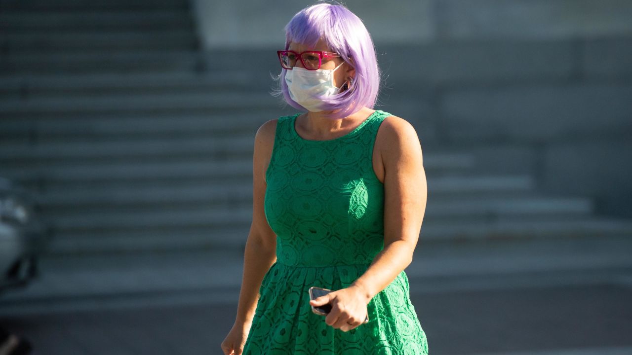Kyrsten Sinema purple wig