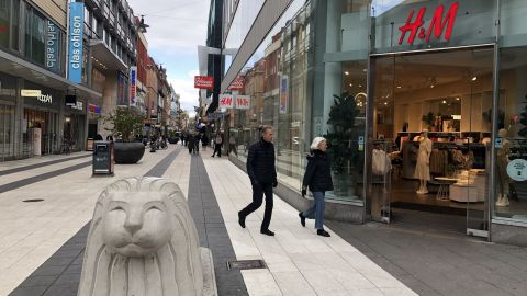 The main shopping street in Stockholm was full of people.