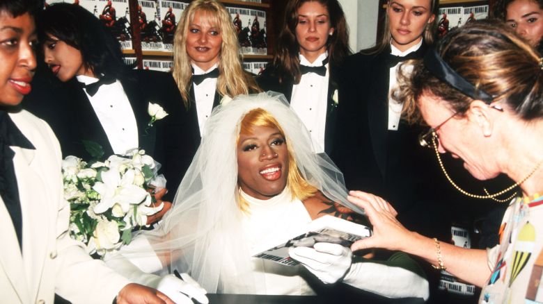 Dennis Rodman at a book signing for "Bad as I Wanna Be," in New York City