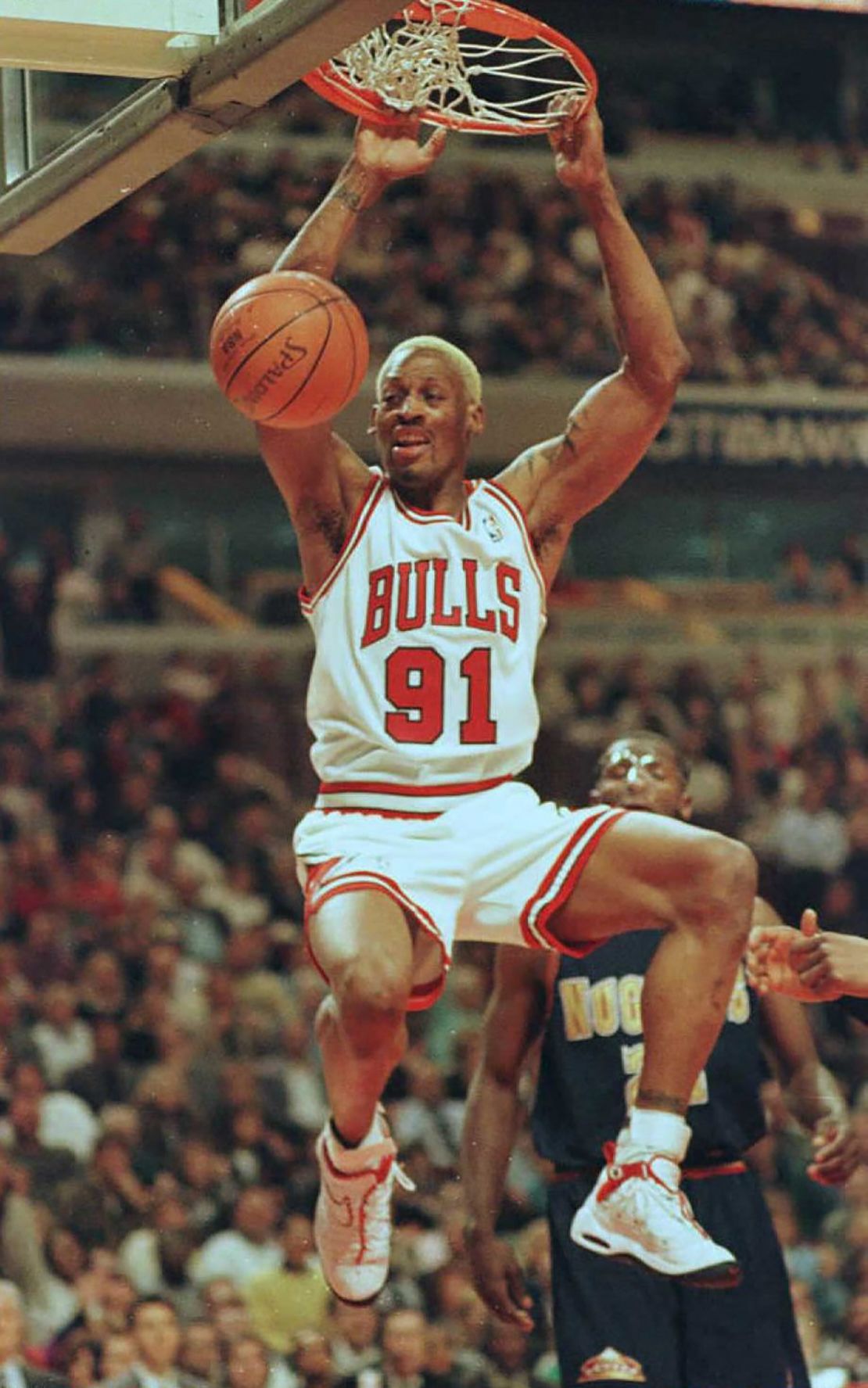 Dennis Rodman was a forward with the Chicago Bulls in the mid to late '90s.