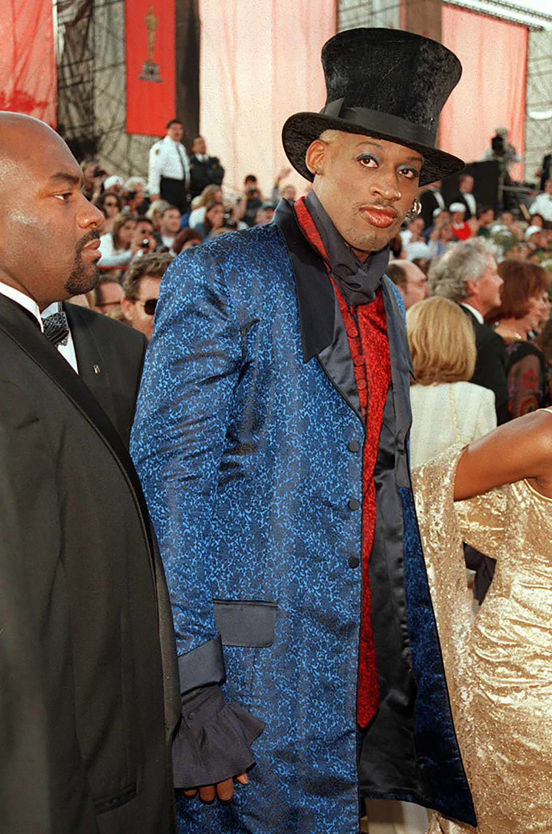 Dennis Rodman arrives at the 69th Academy Awards.