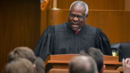 Supreme Court Justice Clarence Thomas makes remarks at the official Investiture ceremony for Judge Neomi Rao, US Court of Appeals, in Washington, DC.