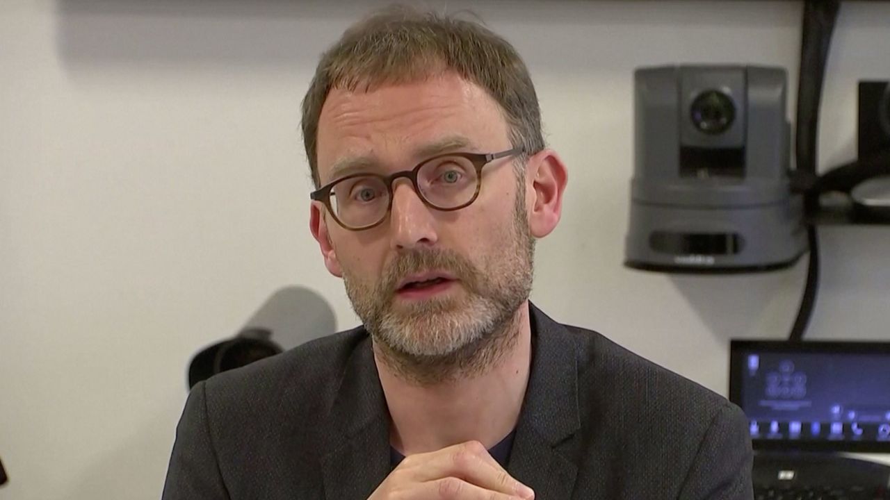 Professor Neil Ferguson speaks at a news conference in London, England, on January 22.