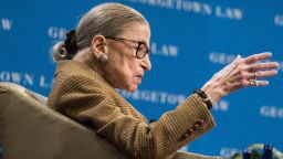 WASHINGTON, DC - FEBRUARY 10: U.S. Supreme Court Justice Ruth Bader Ginsburg participates in a discussion at the Georgetown University Law Center on February 10, 2020 in Washington, DC. Justice Ginsburg and U.S. Appeals Court Judge McKeown discussed the 19th Amendment which guaranteed women the right to vote which was passed 100 years ago. (Photo by Sarah Silbiger/Getty Images) ***BESTPIX***