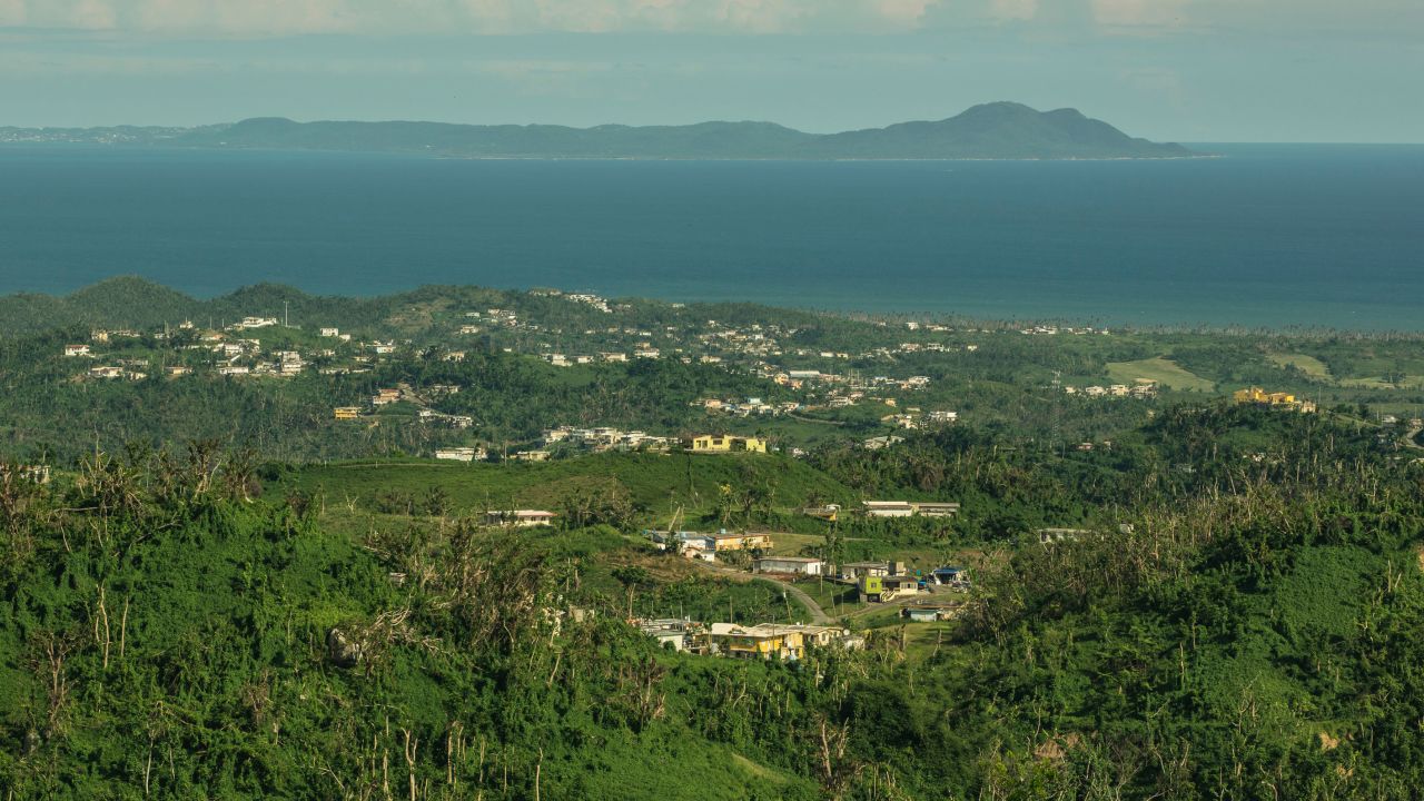 The coastal town of Humacao, Puerto Rico is pictured.
