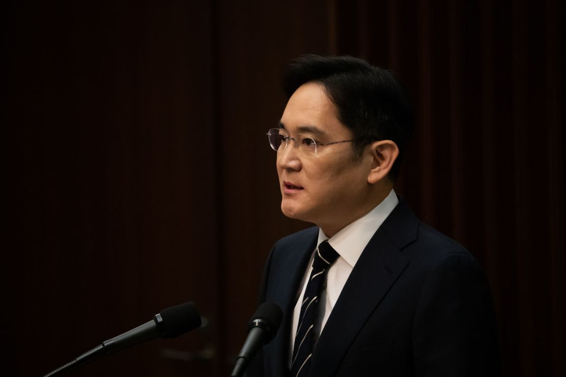 Jay Y. Lee, co-vice chairman of Samsung Electronics, speaking at a news conference in Seoul on Wednesday.