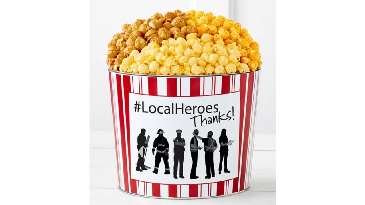 The Popcorn Factory Tins with Pop Local Heroes Thank You