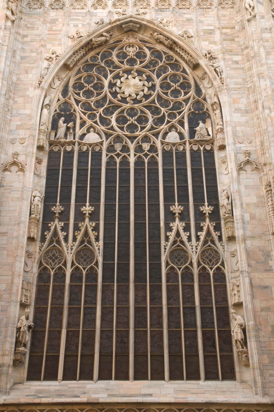 Window of Duomo di Milano cathedral, Milan, Italy