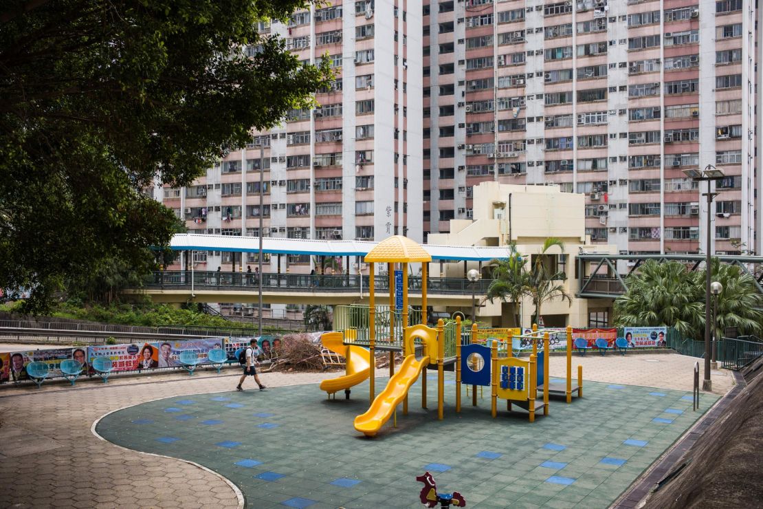 The housing estate where the 56-year-old rat hepatitis E patient lived in Hong Kong. Signs of a rat infestation were found here after he was confirmed infected in 2018.