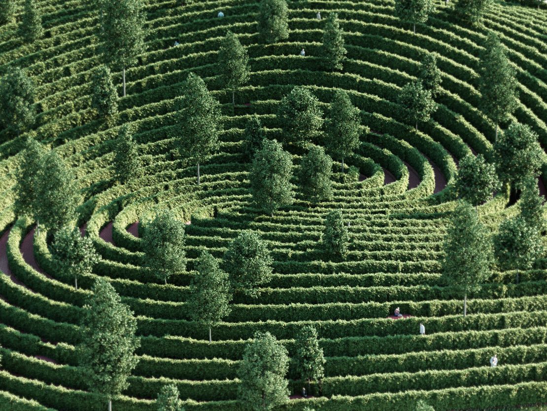 Austrian design studio Precht has imagined a maze-like public park that encourages social distancing.