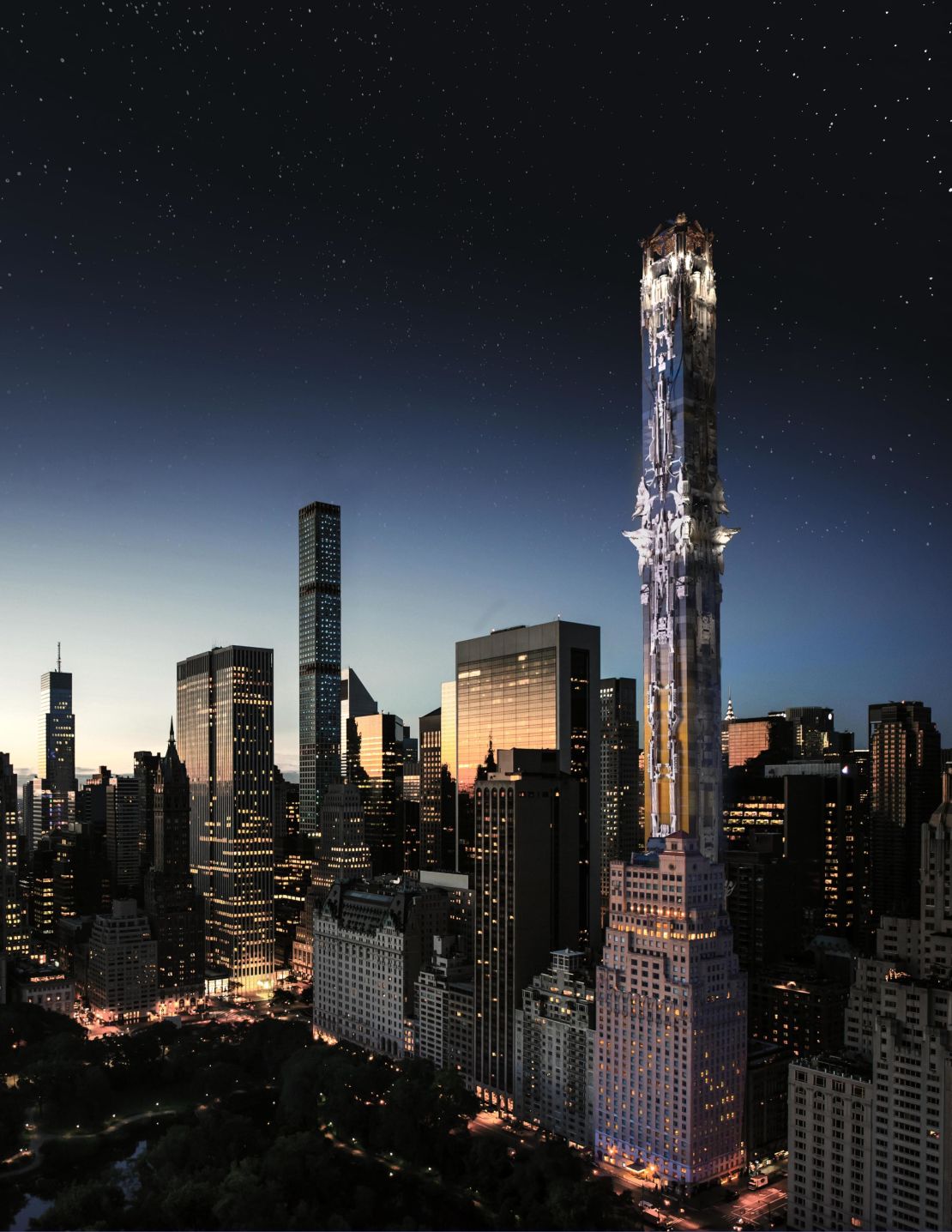 Proposal for a tower on West 57th street, dubbed "The Khaleesi," by Mark Foster Gage Architects