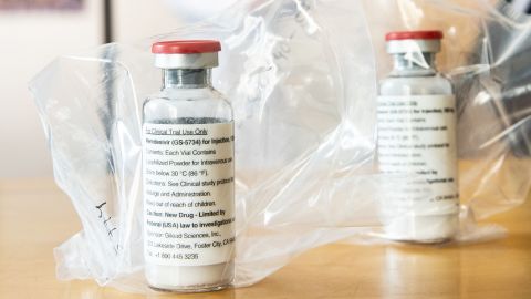 Vials of the antiviral drug remdesivir, which is made by Gilead Sciences.