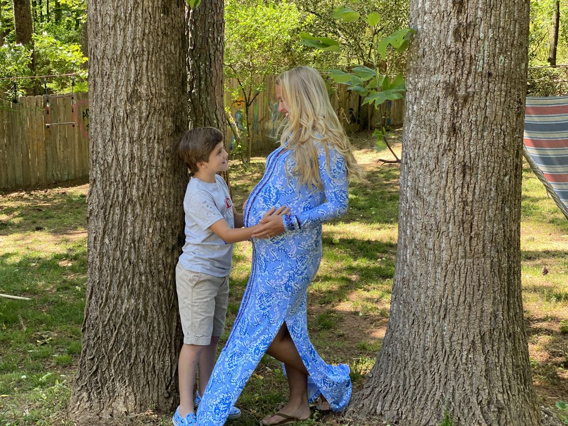 Stapleton is monitoring her son's online schoolwork while working full-time.