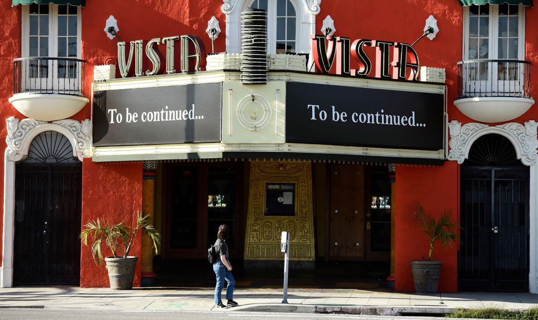 The marquee of the Vista movie theatre in Los Angeles.