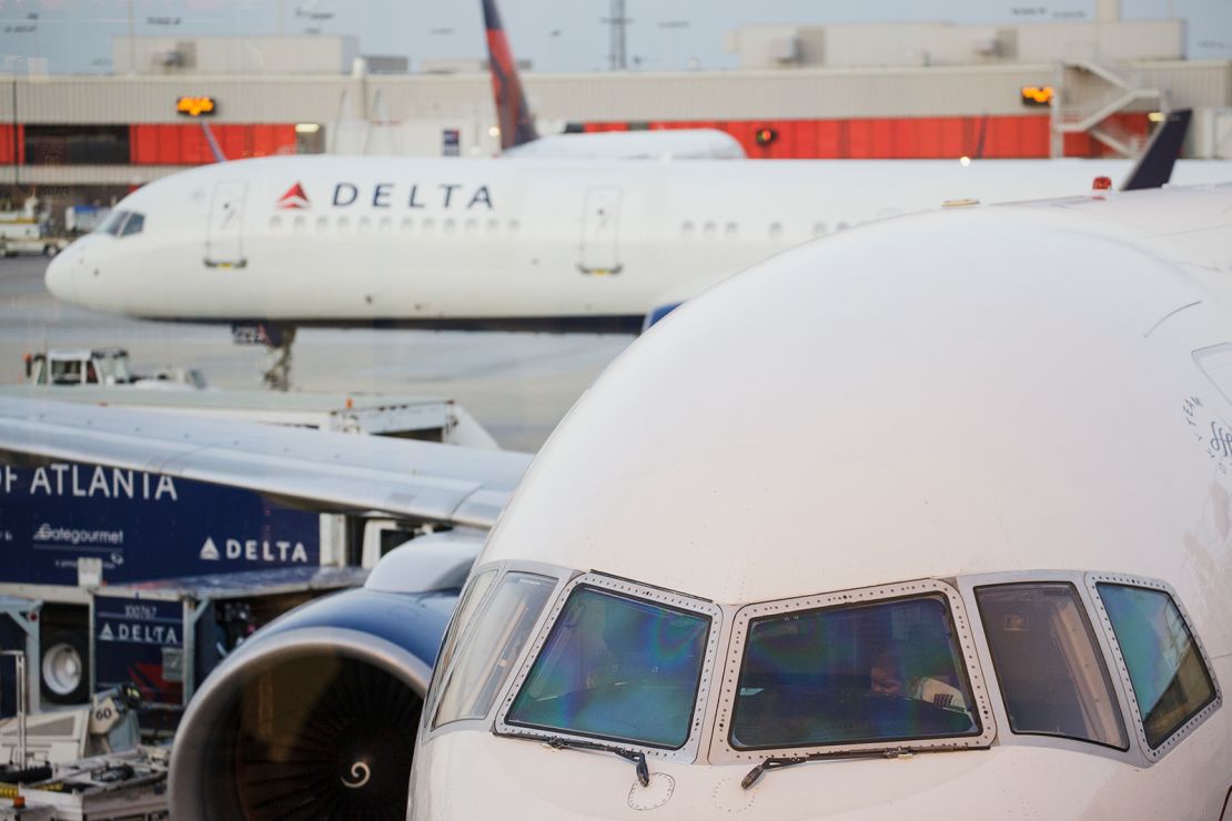 Delta jets on the tarmac at Atlanta International Airport