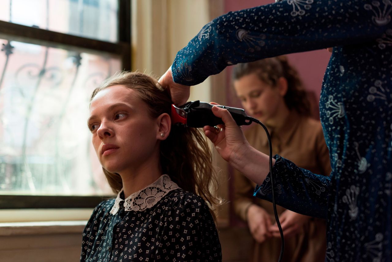 The scene from "Unorthodox" when Esty's hair is shaved.