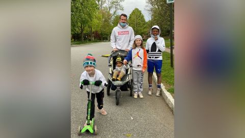 The Coomber family participates in a run for the #IRunWithMaud movement on May 8 in Montclair, New Jersey. 