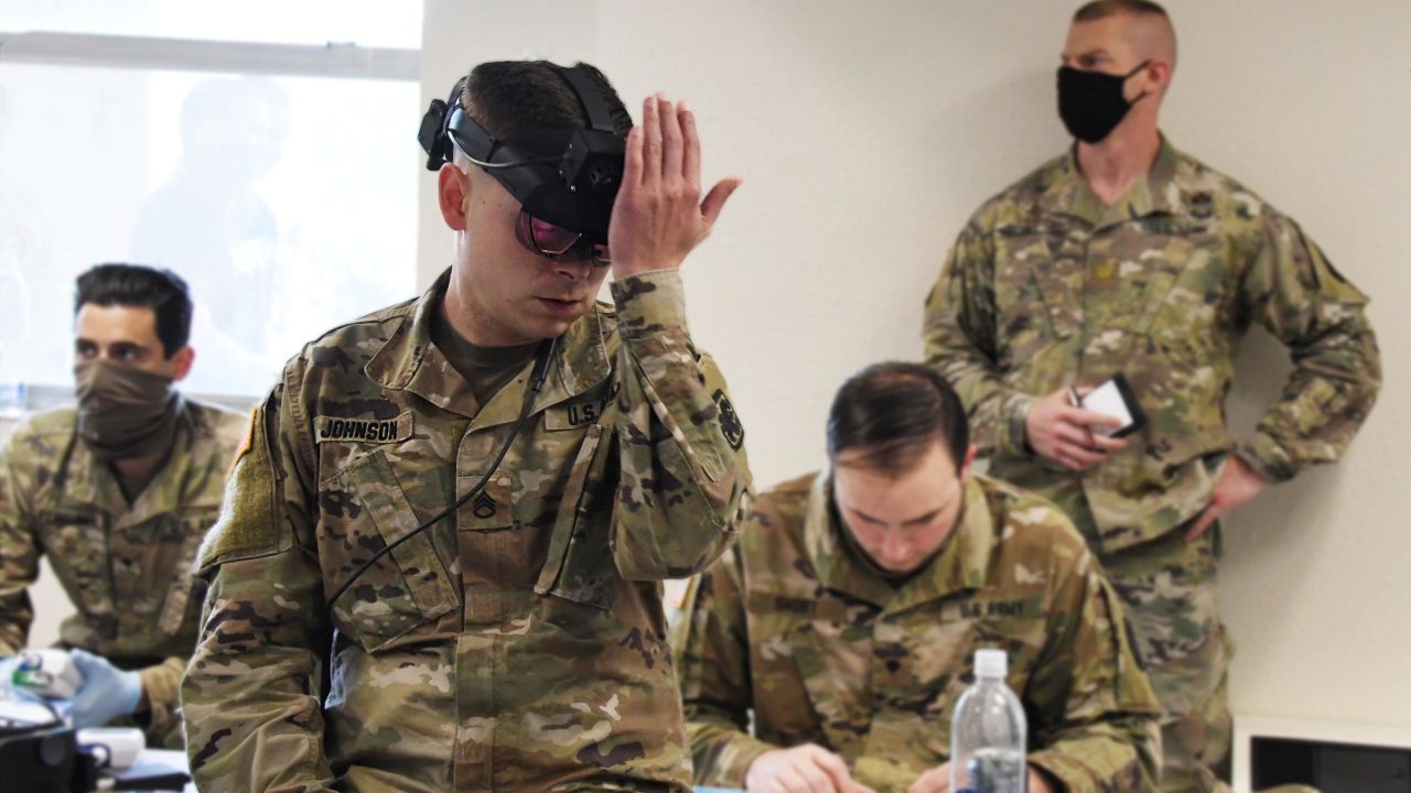 The military's integrated Visual Augmentation System (IVAS), field goggles that are being adapted to detect body temperatures amid the coronavirus pandemic.