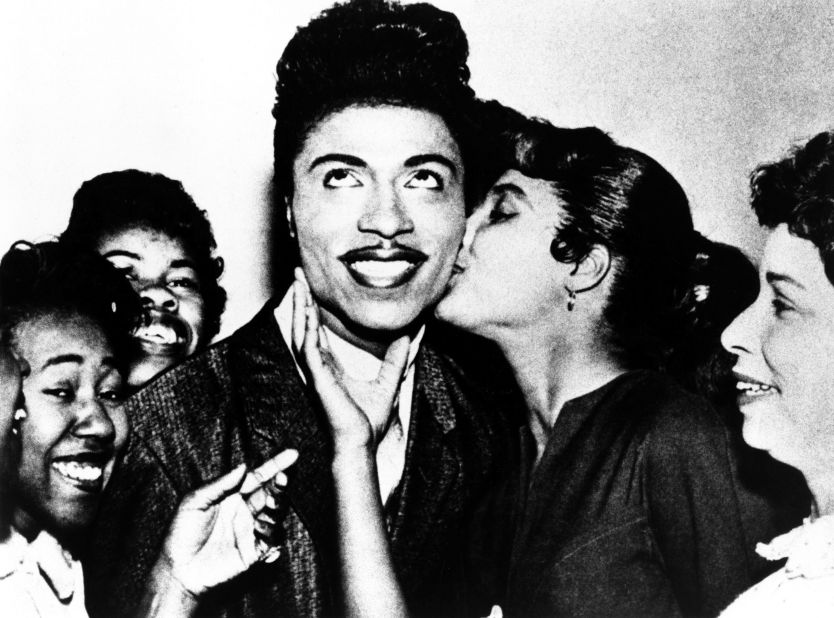 Little Richard visits with fans in the 1950s.