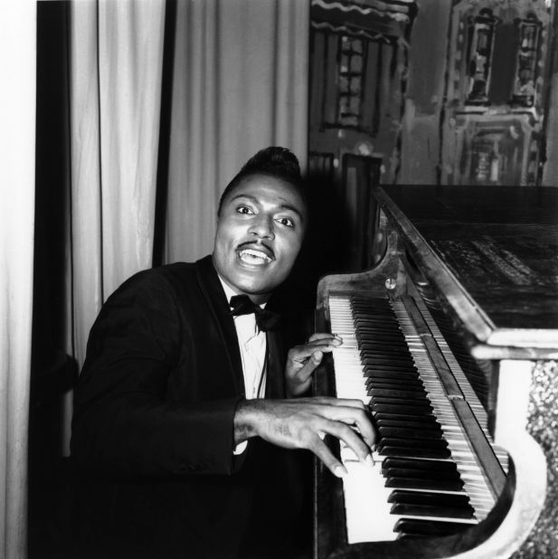 Little Richard sits at the piano around 1960.