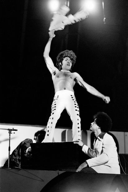 Little Richard performs at Wembley Stadium in 1972.