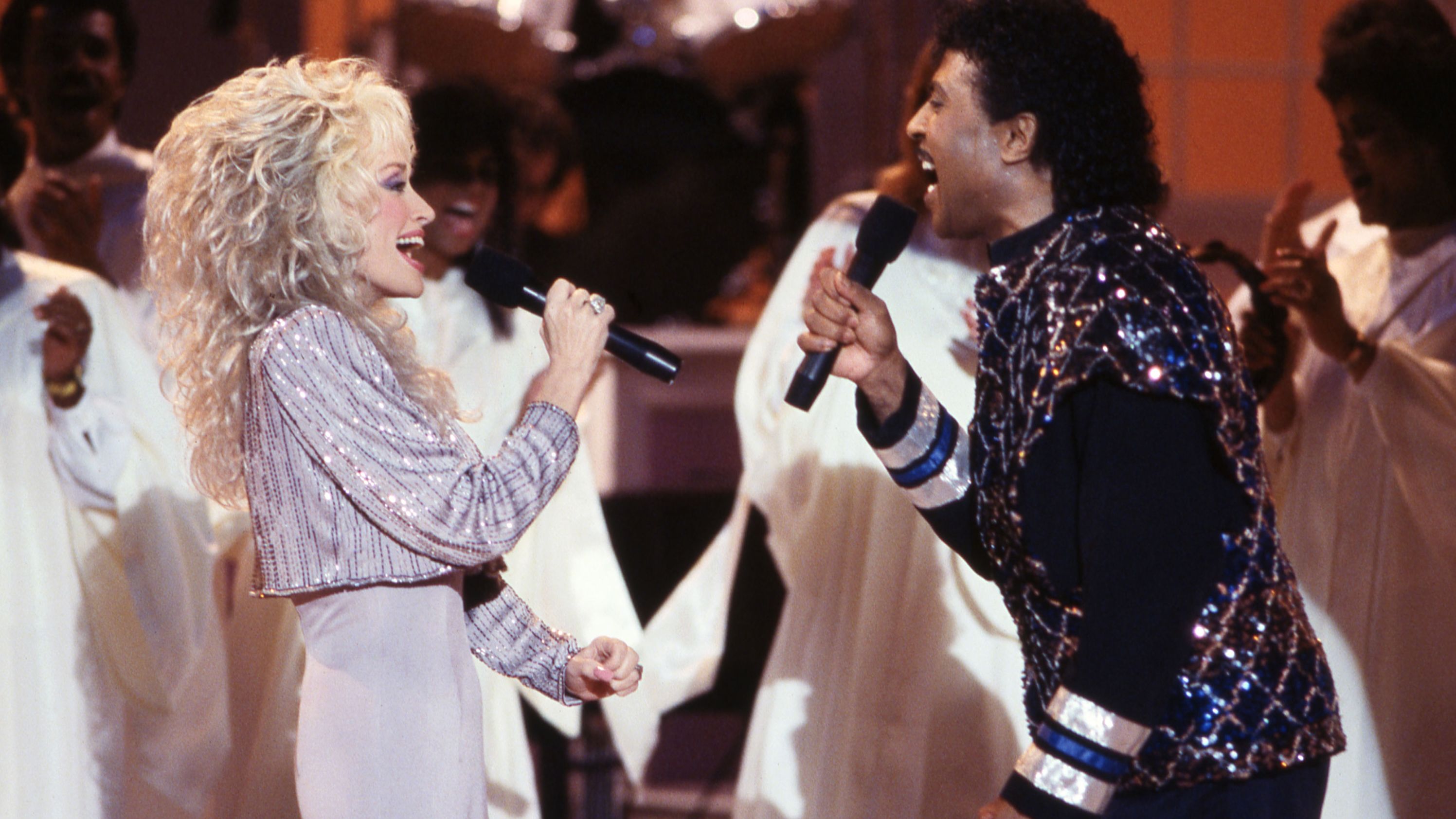 Dolly Parton and Little Richard perform on "Dolly" in 1987.