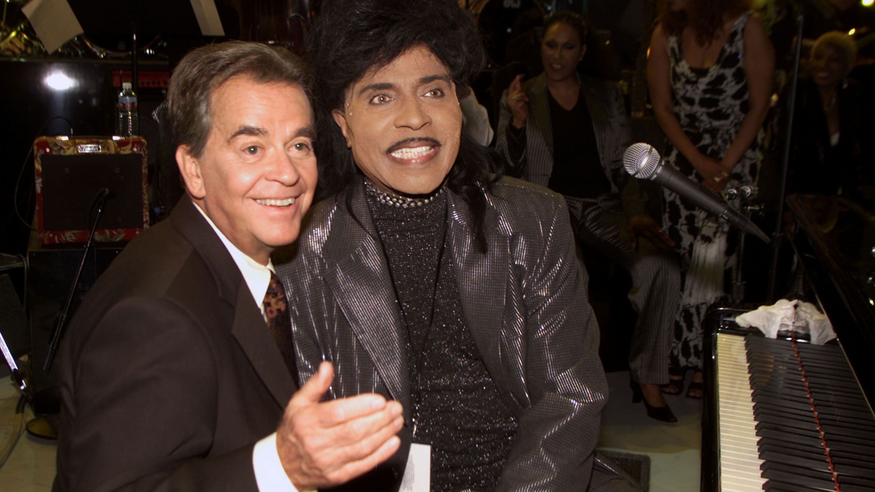 Dick Clark and Little Richard pose together at the taping of "American Bandstand's 50th ... A Celebration" in 2002.