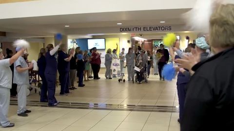 The staff at TriHealth Good Samaritan Hospital gathered last week to celebrate Kappers' release.