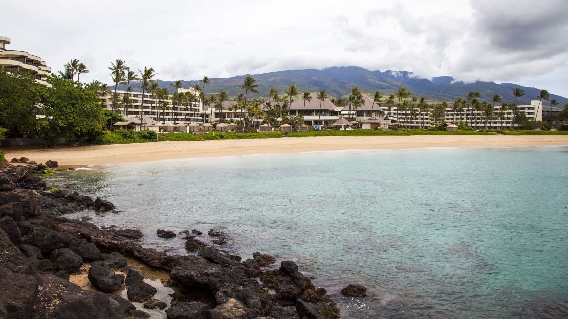 Resorts stand temporarily closed around Kaanapali Beach in Lahaina, Hawaii, on April 24.